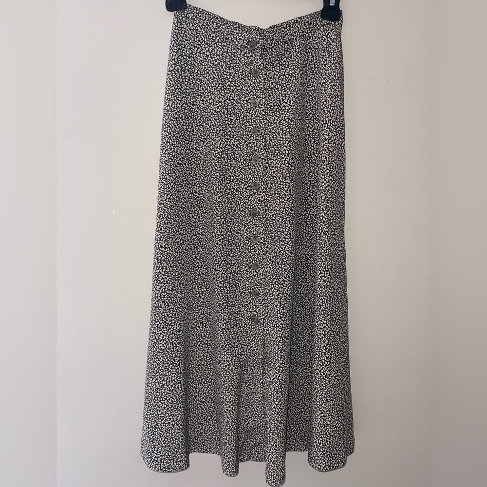 Rena Rowan Black and White Patterned Maxi Skirt